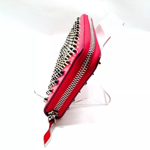 Christian Louboutin Studded Long Wallet Pink Leather - Picture 3 of 9